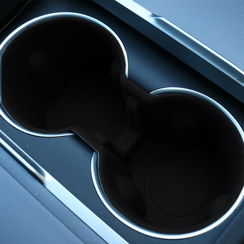 TESLA 2025 Model Y Juniper & Model 3 TPE Anti Slip Shockproof Cup Holder Stabilizer - Black