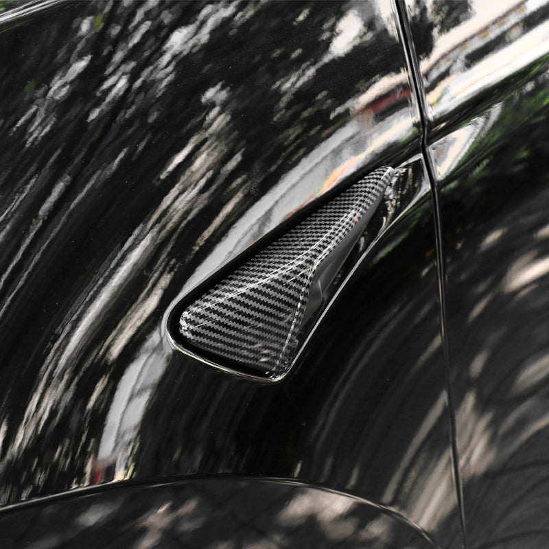TESLA 2025 Model Y Juniper ABS Adhesive Carbon Fiber Pattern Camera Side Protection Cover - Glossy carbon fiber