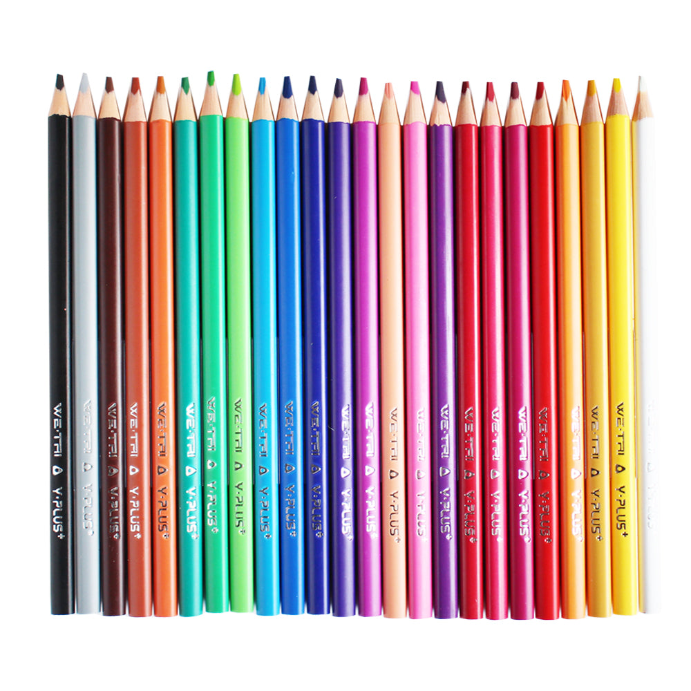 Y-Plus+ WE-TRI Wood Free Color Pencil 6/12/18/24 Colors 3.0mm