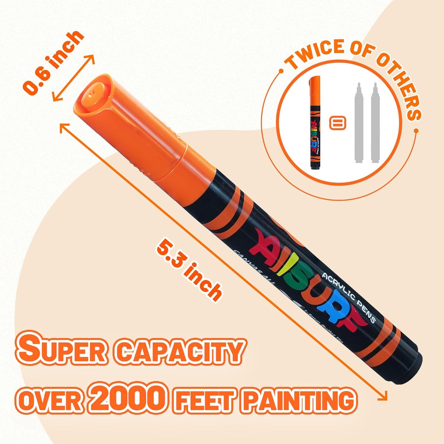 Y-Plus+ All Surf Acrylic Pens 8 Color