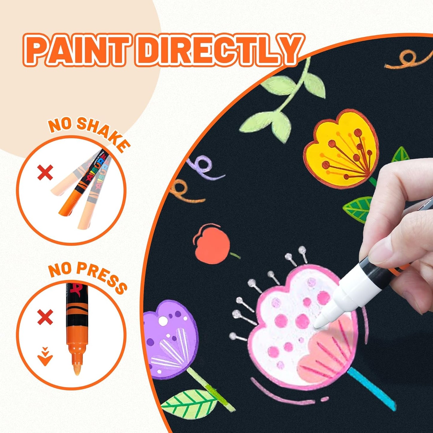 Y-Plus+ All Surf Acrylic Pens 8 Color