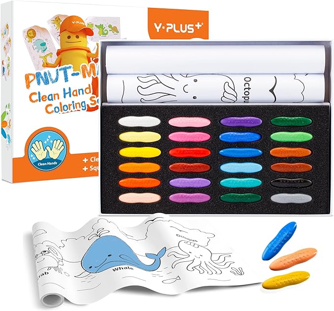 Y-Plus+ Pnut -Man Clean Hand Coloring Set - 12 colors and 24 colors