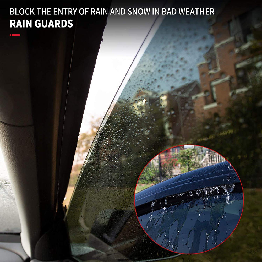 TESLA 2025 Model Y Juniper ABS Adhesive Window Rain Visor- Glossy Carbon Fiber