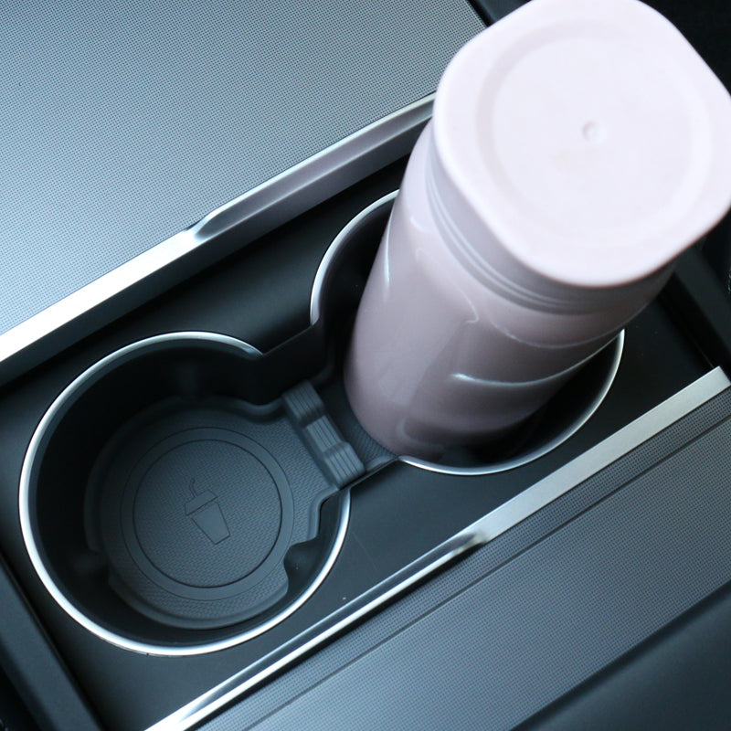 TESLA 2025 Model Y Juniper & Model 3 TPE Waterproof Water Cup Pad - Black
