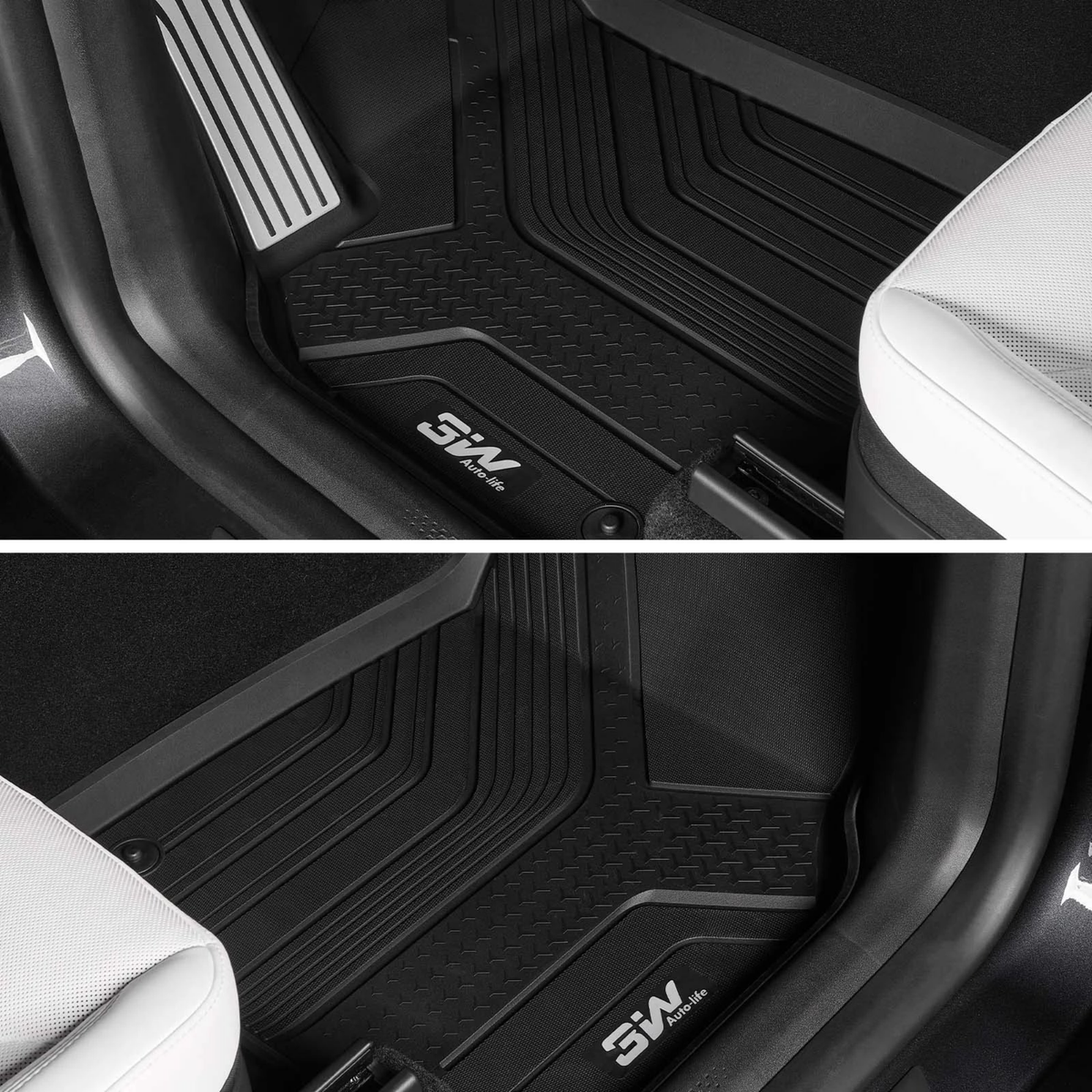 3W TESLA 2025-2026 MODEL Y Juniper All-Weather Double Layer Injected Molded TPE Odorless Cargo Liners Floormats - 1 SET (9 PCS)