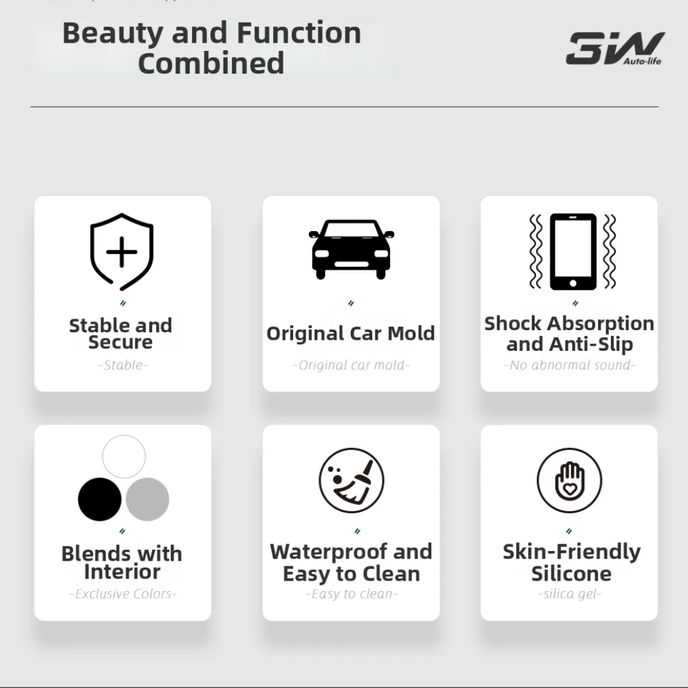 3W Tesla 2026 Model YL Car Interior Silicone Wireless Charging Anti-Slip Pad