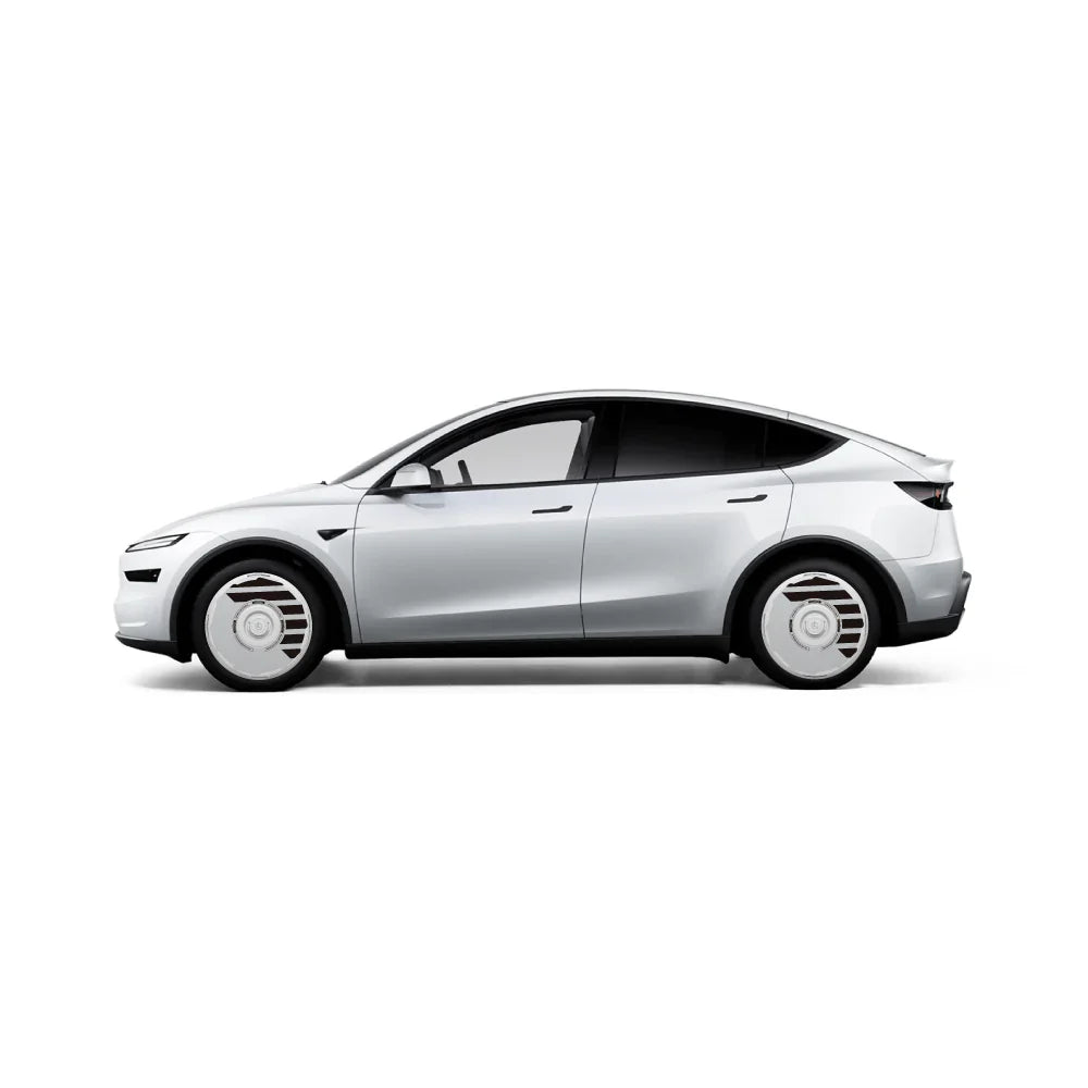 HALODISC 2 H-Industry(White) | Set of 4 Wheel Covers for Tesla Model 3 & Model Y 19" Crossflow Wheel
