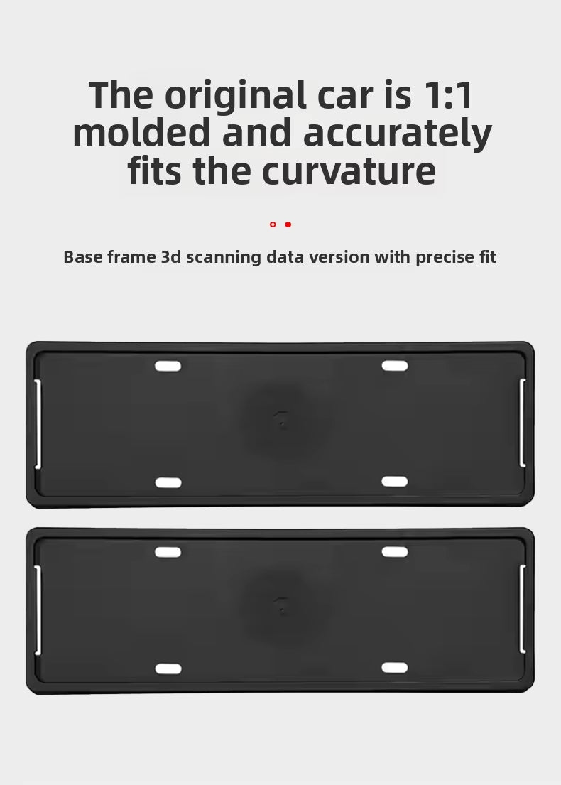 TESLA 2025 Model Y Juniper Scratch Resistant ABS Full Edge Protection License Plate Frame - Matte Black