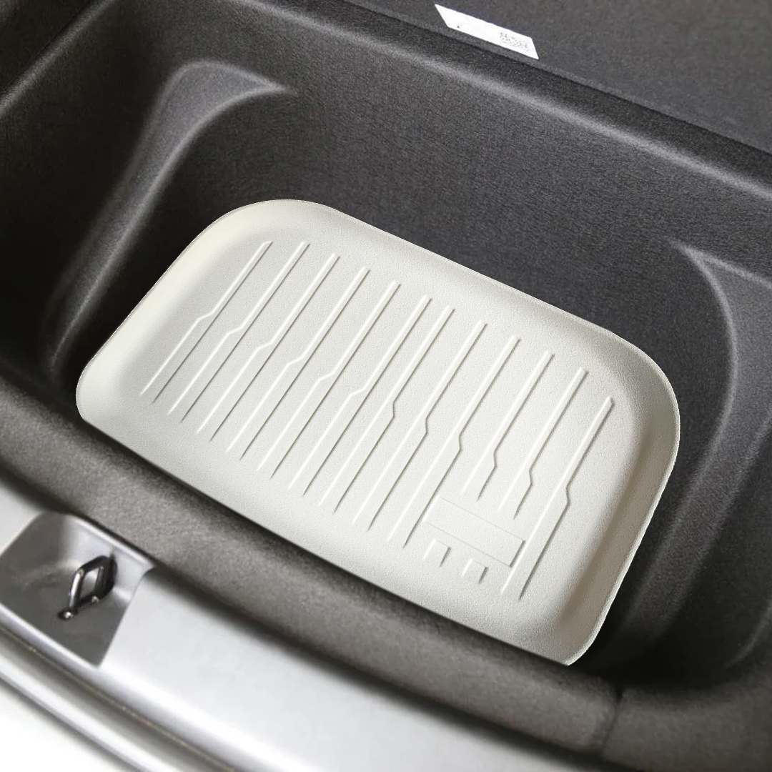 TESLA 2025/2026 Model Y Juniper Waterproof TPE Odorless Cargo Liners Floor Mats - White 1 SET (9PCS)