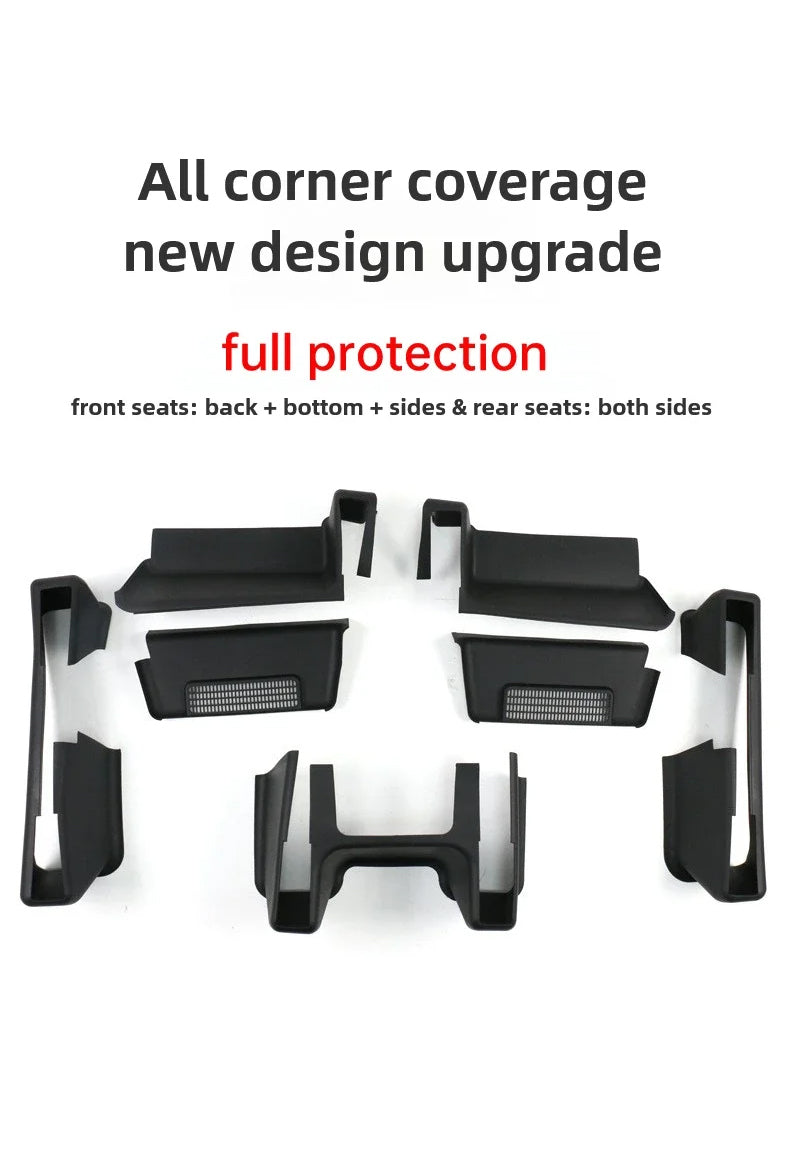 TESLA 2025 Model Y TPE Under Seat Corner Rail Full Protector - 1SET (7PCS)