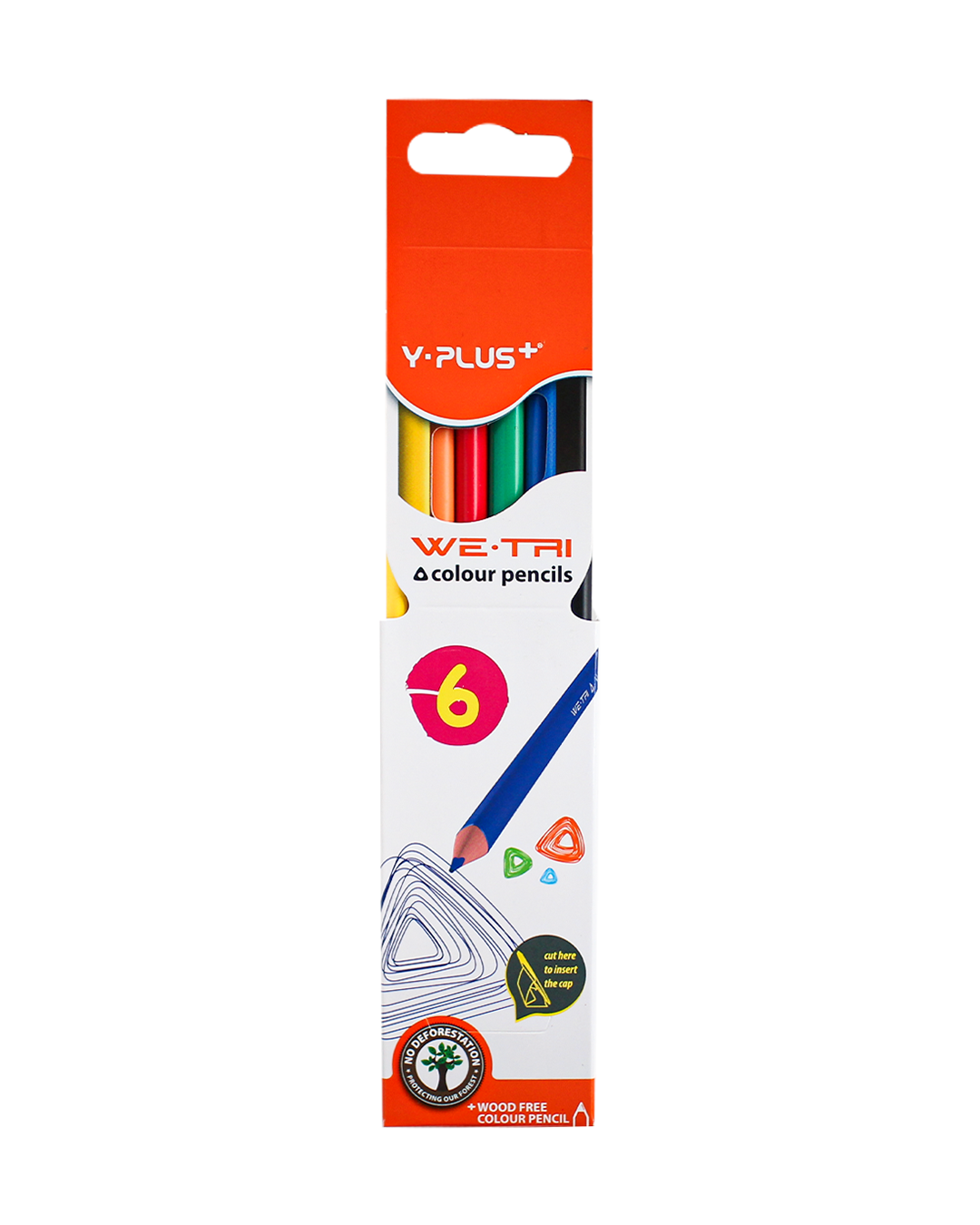 Y-Plus+ WE-TRI Wood Free Color Pencil 6/12/18/24 Colors 3.0mm
