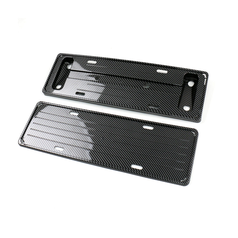 TESLA 2025 Model Y ABS Snap-On Carbon Fiber Pattern License Plate Frame - Glossy
