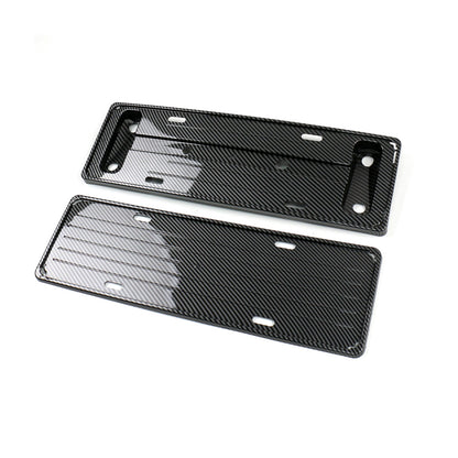 TESLA 2025 Model Y ABS Snap-On Carbon Fiber Pattern License Plate Frame - Glossy