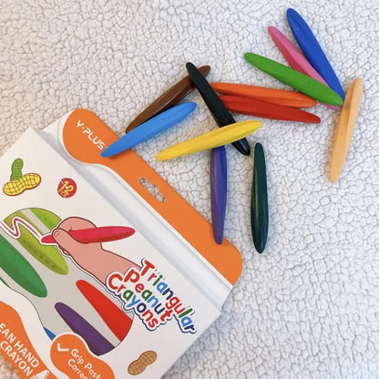 Y-Plus+ Triangular Peanut Crayons 12 Colors and 24 Colors