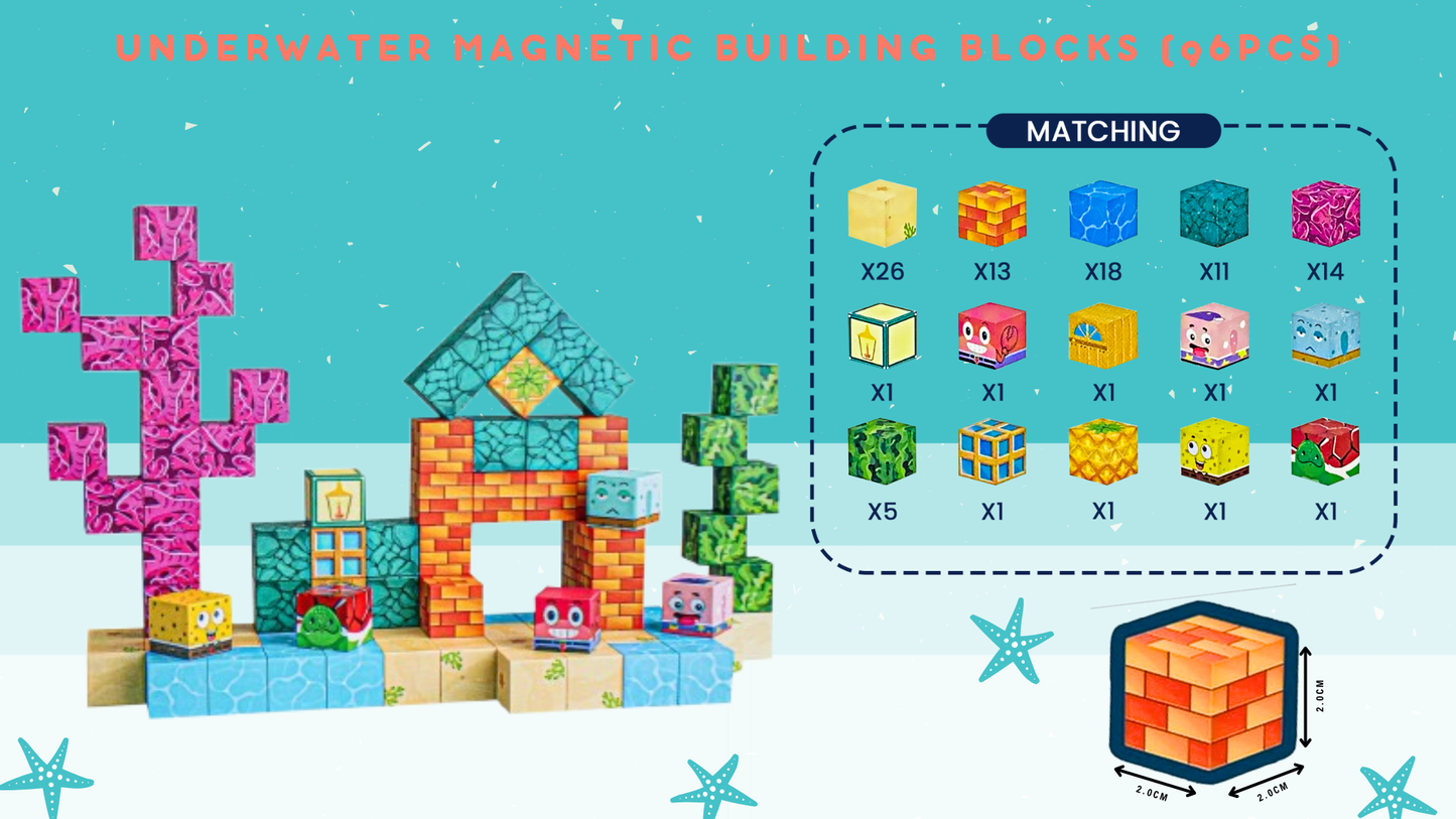 Magnetic Building Blocks Educational Puzzle Toy Underwater Theme