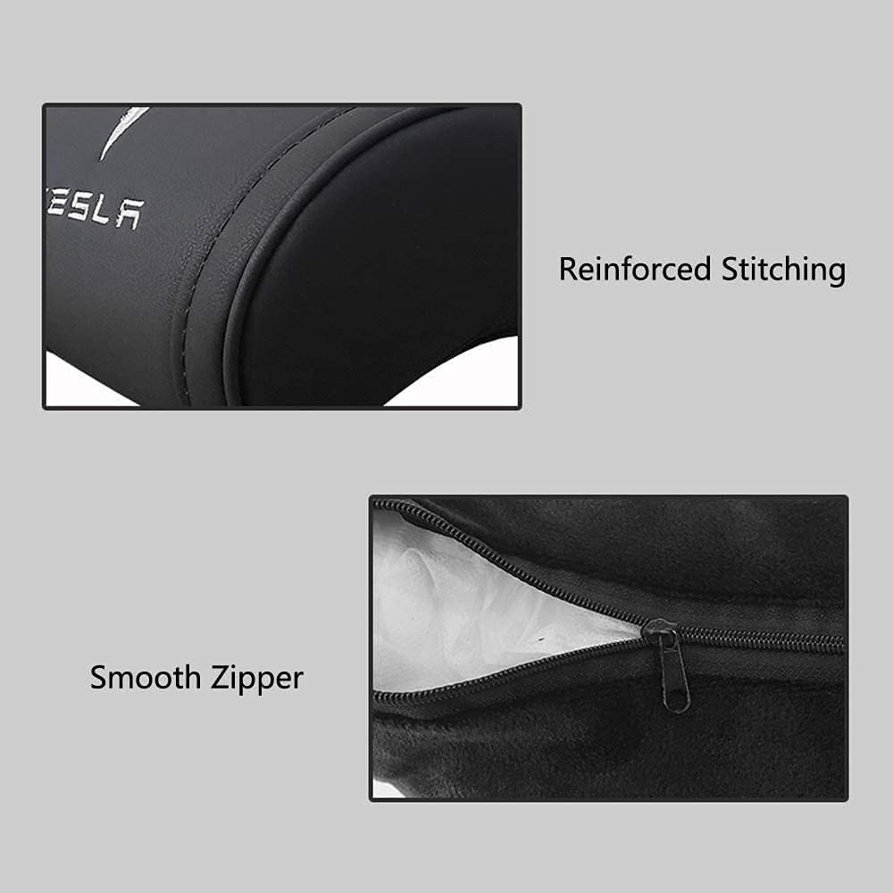 TESLA 2025 Model Y and Model 3 Ergonomic Leather Neck Support Headrest - Black
