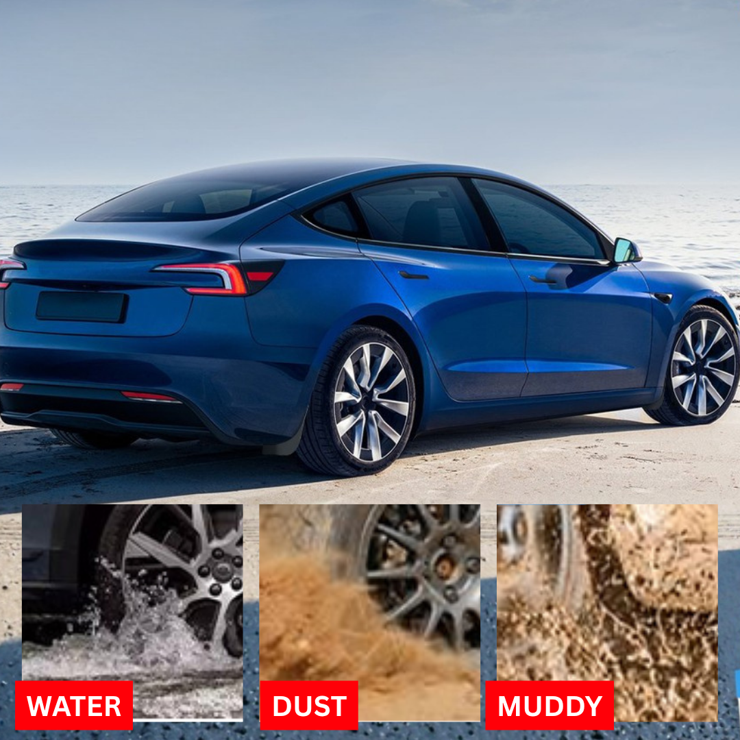 TESLA 2024-2026 Model 3 Highland Soft TPE Front and Rear Fender Mud Flaps - 1 SET (4PCS)