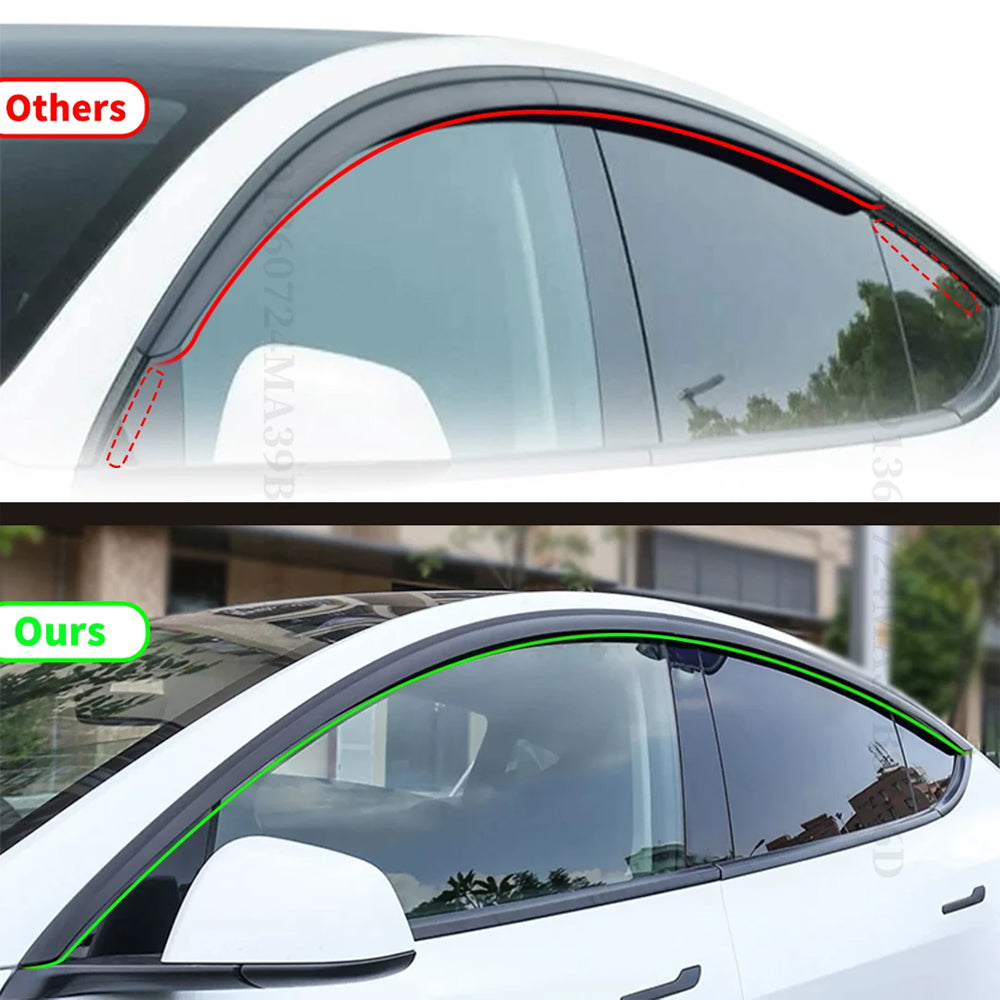 TESLA 2025 Model Y Juniper ABS Adhesive Window Rain Visor - Glossy Black