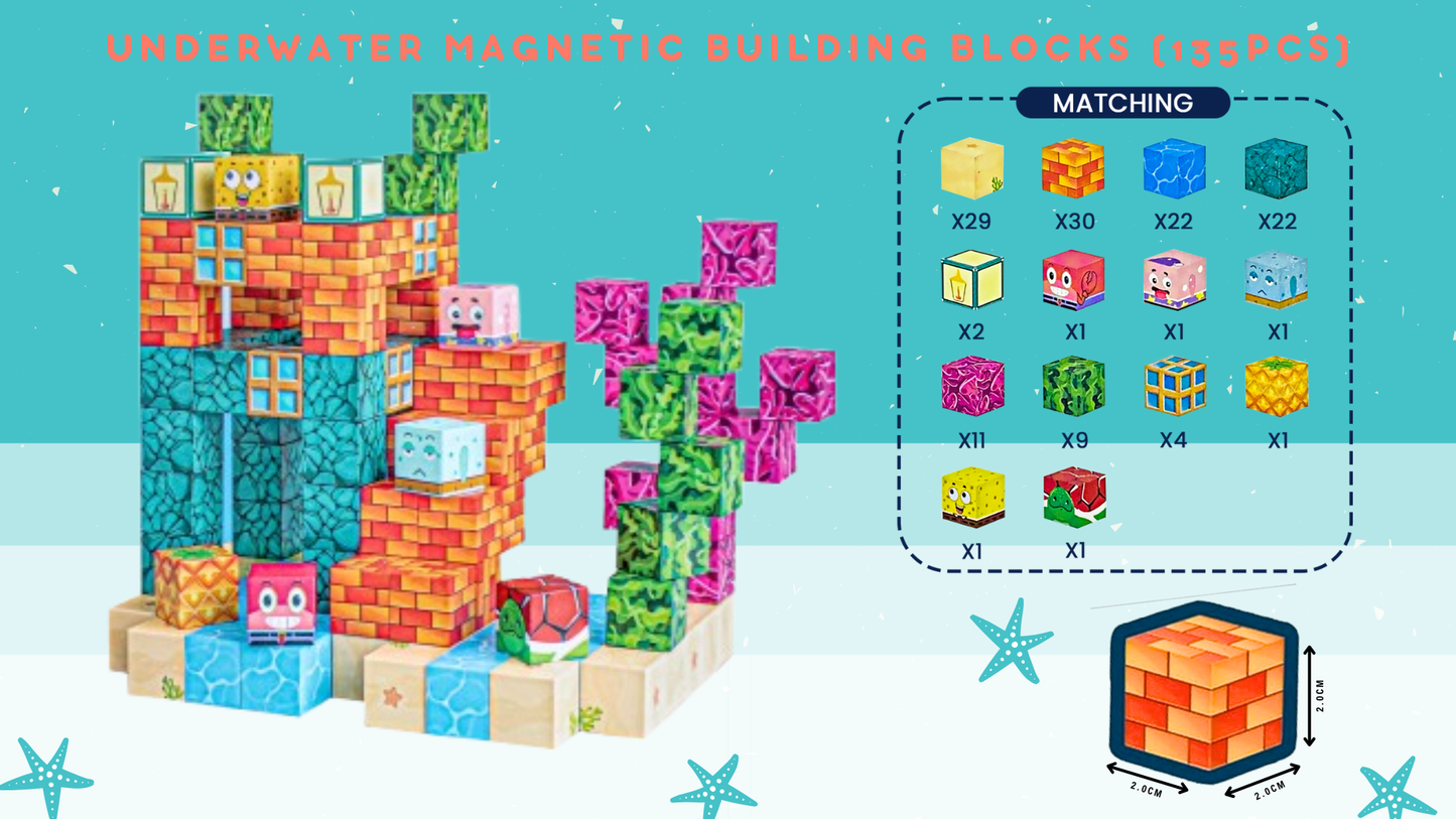 Magnetic Building Blocks Educational Puzzle Toy Underwater Theme