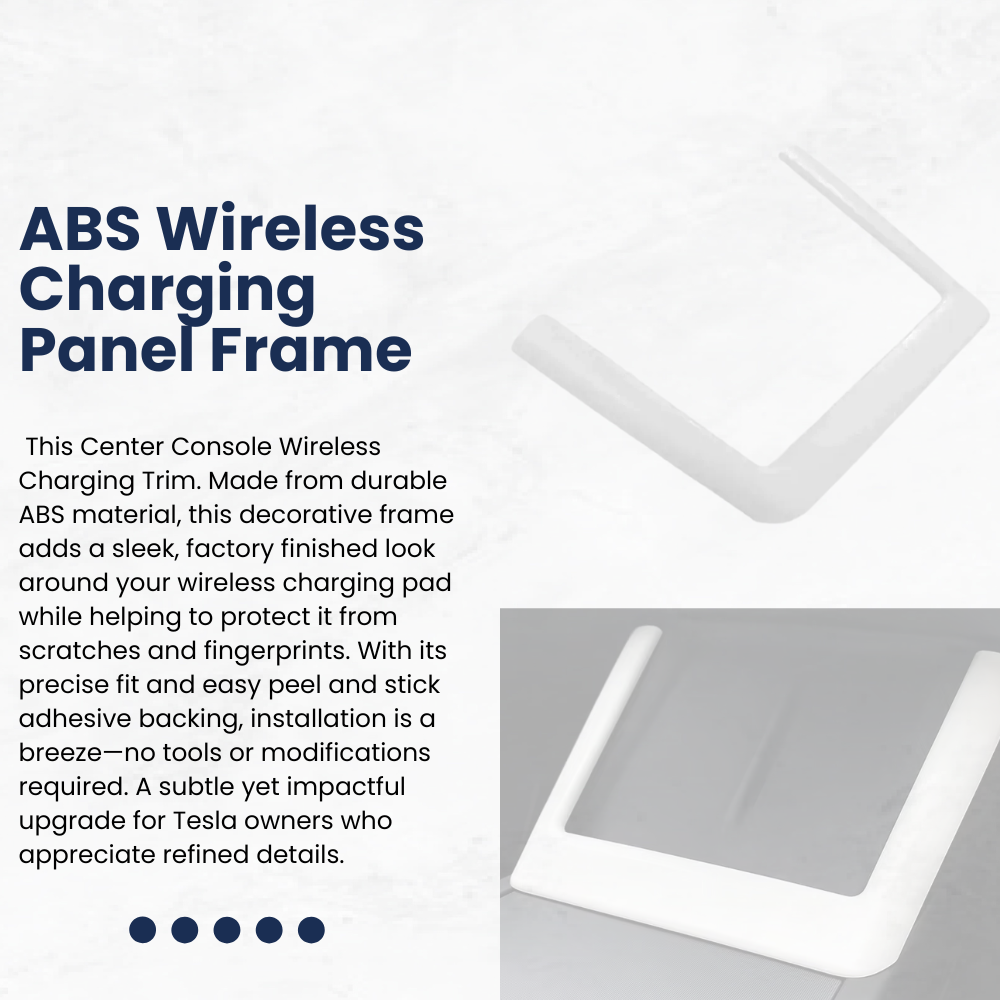 TESLA 2025-2026 Model Y | Model 3 | Model YL ABS Wireless Charging Panel Frame - White
