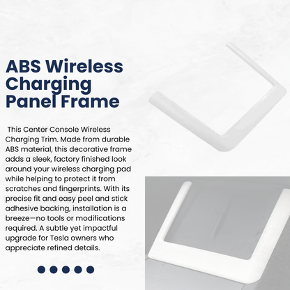 TESLA 2025-2026 Model Y | Model 3 | Model YL ABS Wireless Charging Panel Frame - White