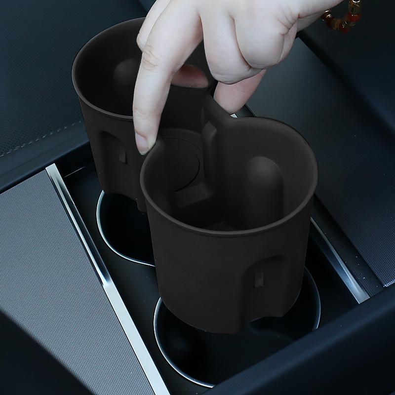 TESLA 2025 Model Y Juniper & Model 3 TPE Anti Slip Shockproof Cup Holder Stabilizer - Black
