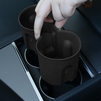 TESLA 2025 Model Y Juniper & Model 3 TPE Anti Slip Shockproof Cup Holder Stabilizer - Black