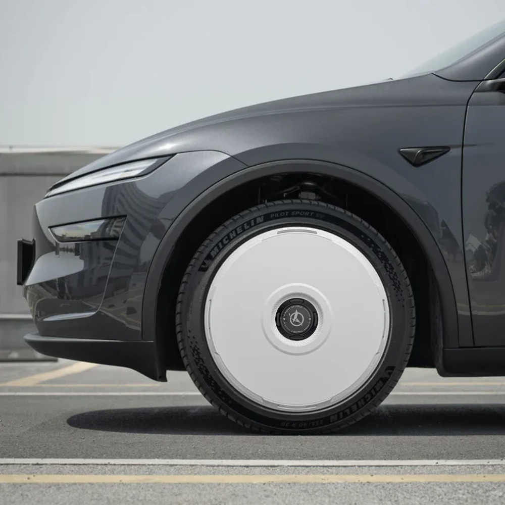 HALODISC 2 RTP (White) | Set of 4 Wheel Covers for Tesla Model Y, Model Y L and Model 3 19" Crossflow Wheel