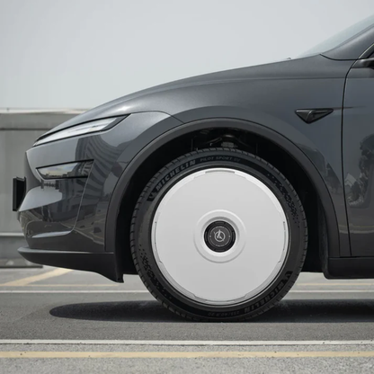 HALODISC 2 RTP (White) | Set of 4 Wheel Covers for Tesla Model Y, Model Y L and Model 3 19" Crossflow Wheel
