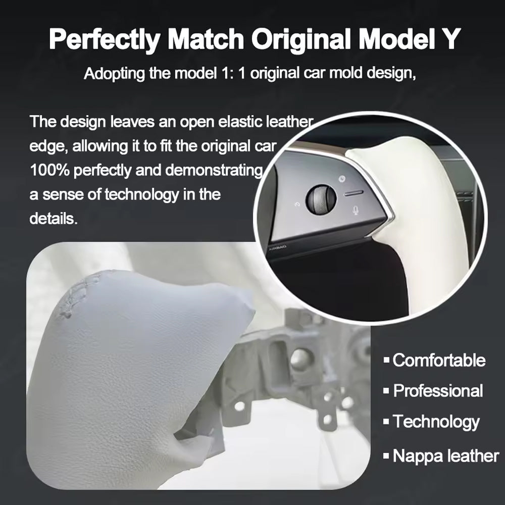 Tesla 2025/2026 Model Y Juniper Yoke Steering Wheel - White