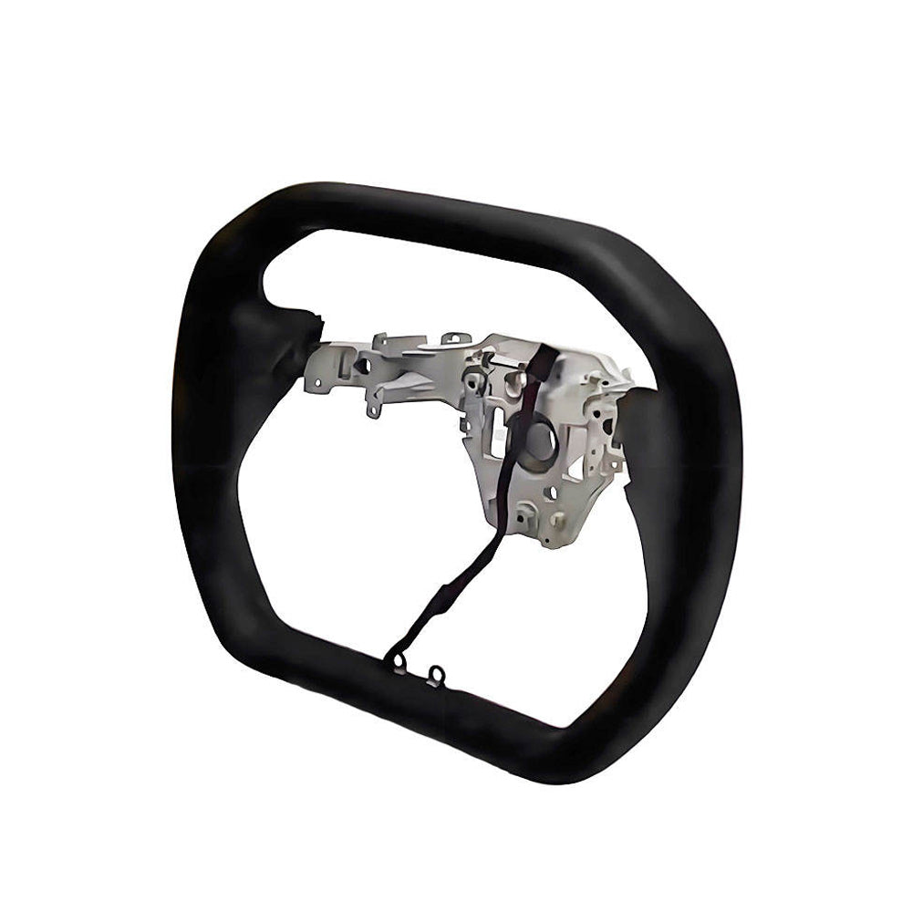 TESLA 2025 Model Y Juniper Nappa Leather Cyber Truck Style Squircle Steering Wheel - Black