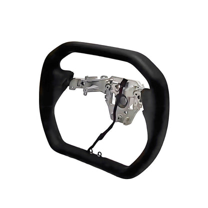 TESLA 2025 Model Y Juniper Nappa Leather Cyber Truck Style Squircle Steering Wheel - Black