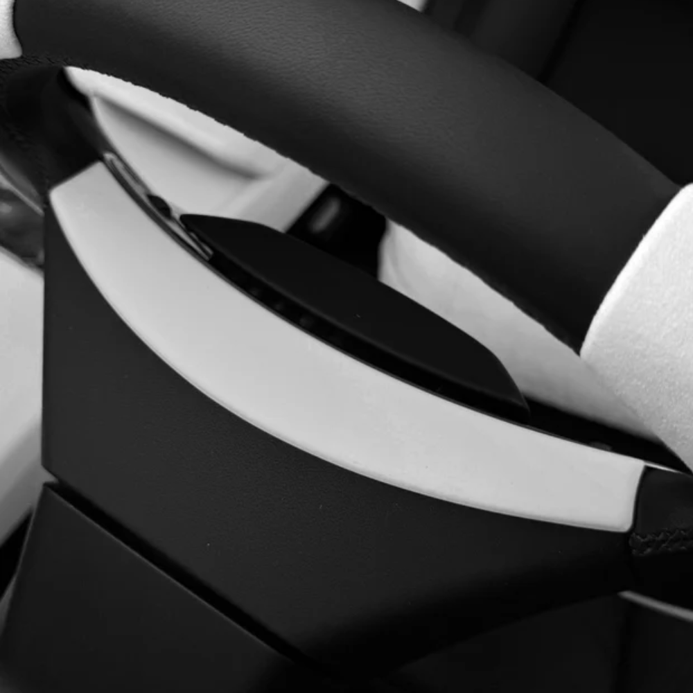 CIIYAA TESLA Model Y Juniper | Model 3 Highland | Model YL PureDeco Steering Wheel Upper Trim - White