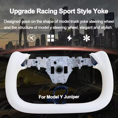 Tesla 2025/2026 Model Y Juniper Yoke Steering Wheel - White