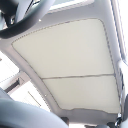 TESLA 2025 Model Y Juniper Foldable Front and Rear Sunroof Sunshade for Glass Roof - Beige