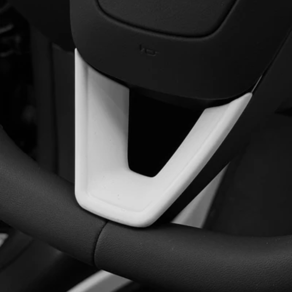 CIIYAA TESLA 2025/2026 Model Y Juniper and Model 3 ABS Steering Wheel Patch Protective Cover Sticker - White