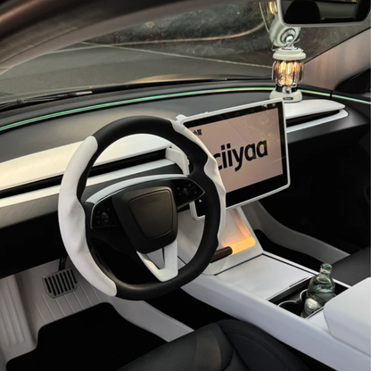 CIIYAA TESLA Model Y Juniper | Model 3 Highland | Model YL PureDeco Steering Wheel Upper Trim - White