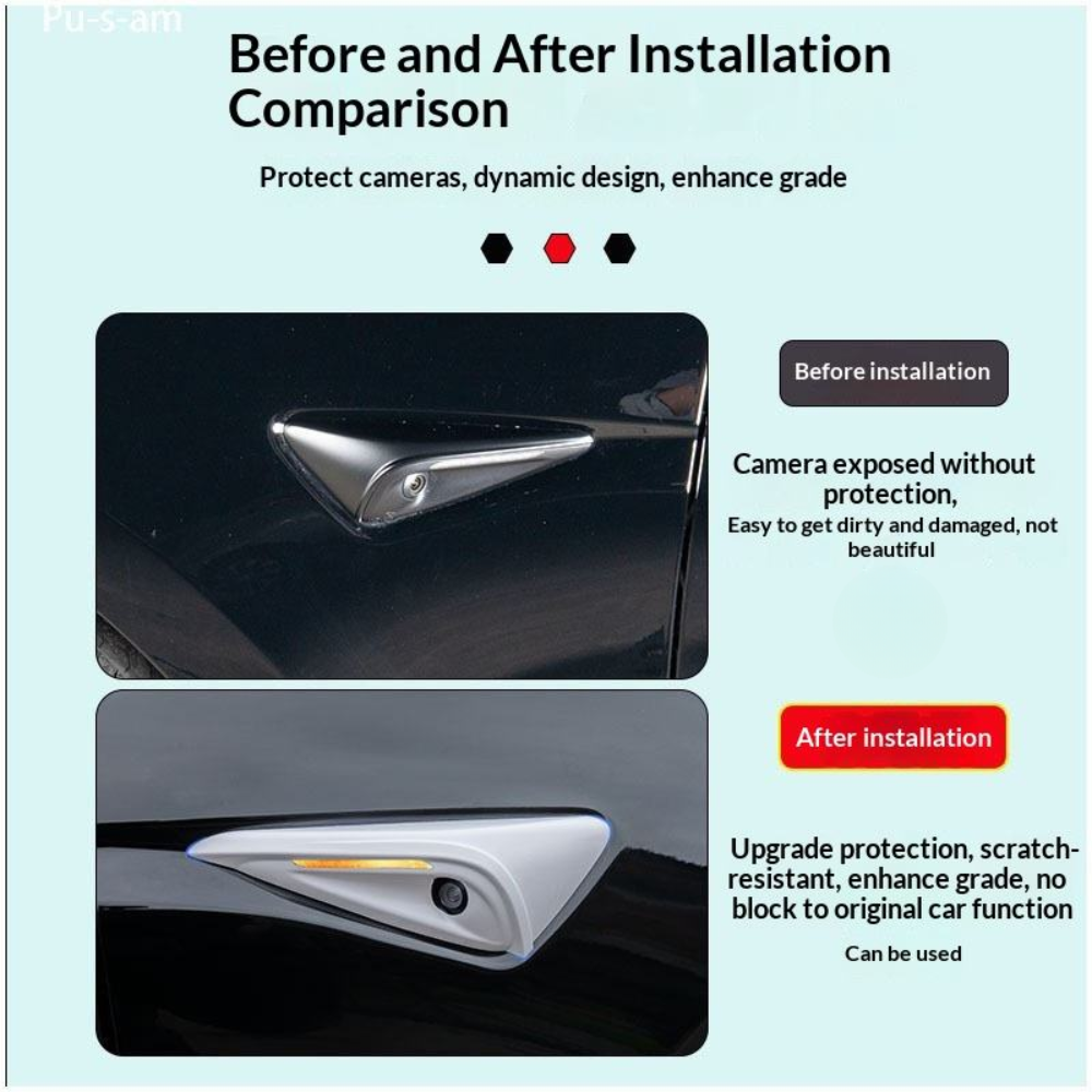 CIIYAA TESLA Model Y | Model 3 | Model | YL PureDeco Car Side Camera Cover - 1 SET (2PCS)