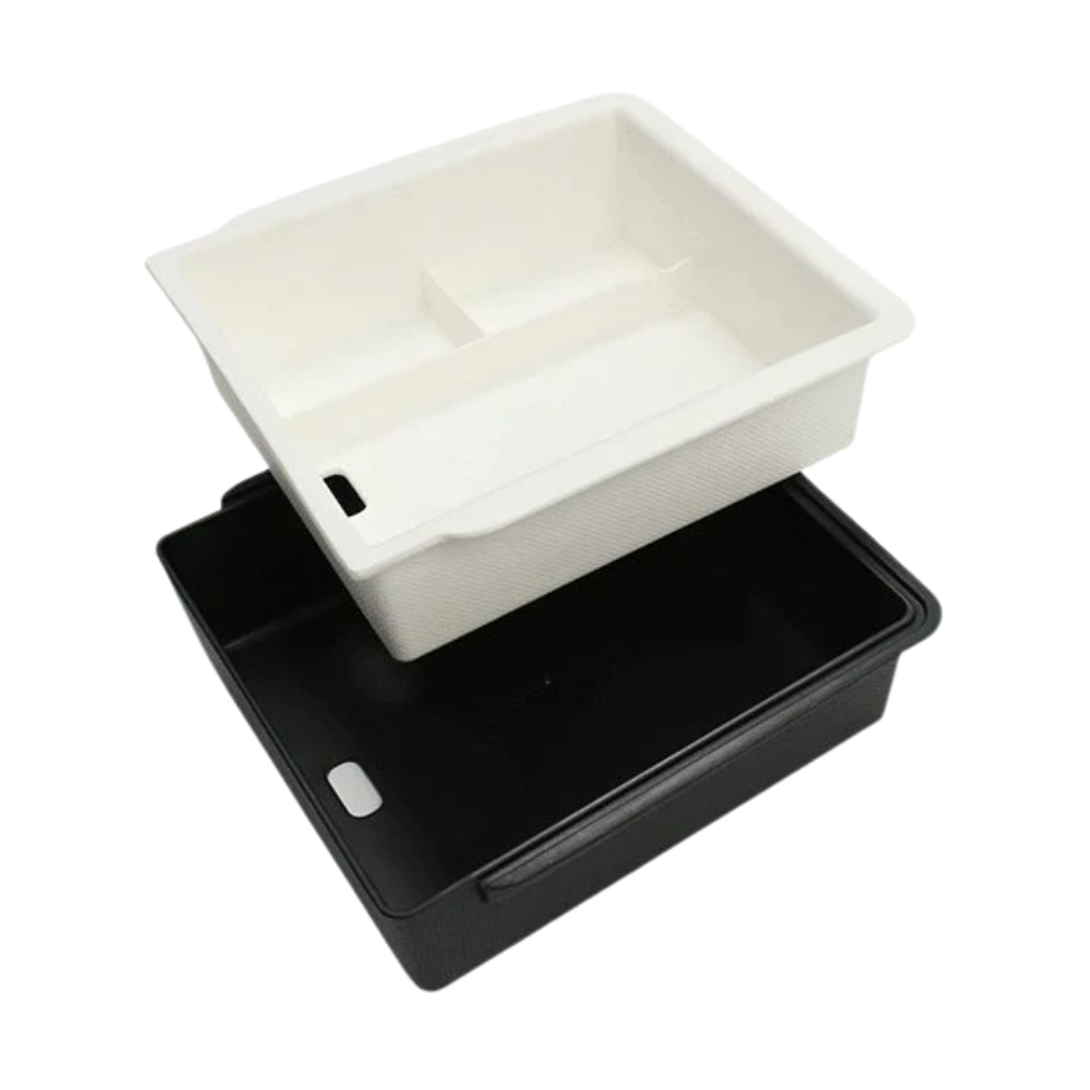 TESLA 2025/2026 Model Y| Model 3| Model YL Double Layer Center Armrest Sunglasses Storage Box - White