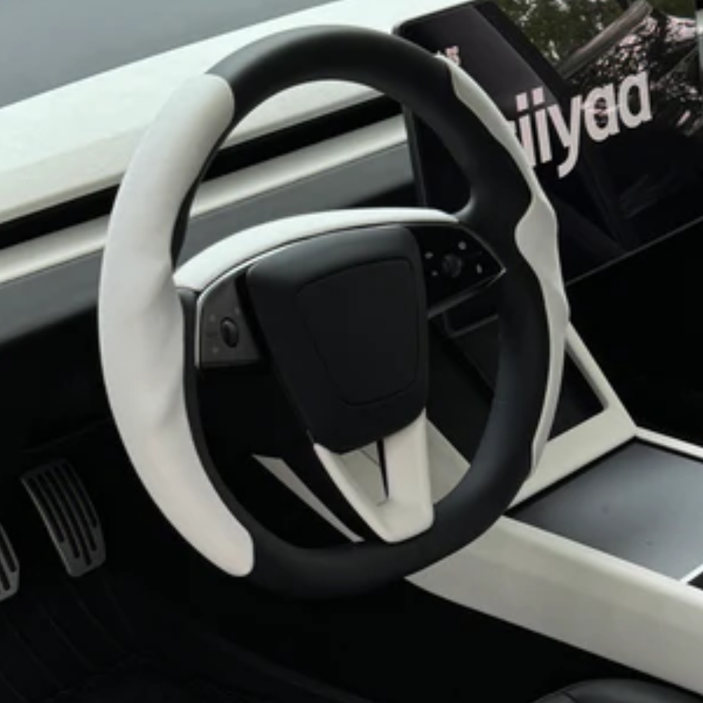 CIIYAA TESLA Model Y Juniper | Model 3 Highland | Model YL PureDeco Steering Wheel Upper Trim - White