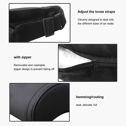 TESLA 2025 Model Y and Model 3 Ergonomic Leather Neck Support Headrest - Black