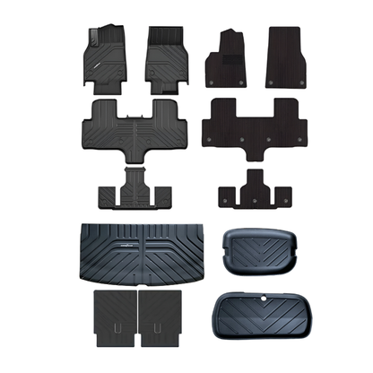 TESLA 2026 MODEL YL All-Weather Double Layer Injected Molded TPE Odorless Cargo Liners Floormats - 1 SET (9PCS)