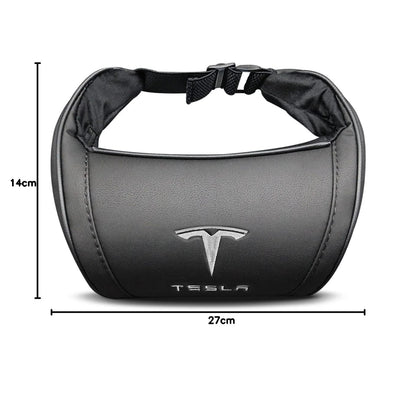 TESLA 2025 Model Y and Model 3 Ergonomic Leather Neck Support Headrest - Black