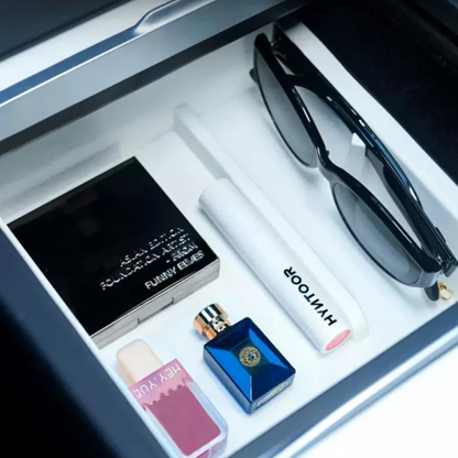 TESLA 2025/2026 Model Y| Model 3| Model YL Double Layer Center Console Sunglasses Storage Box - White