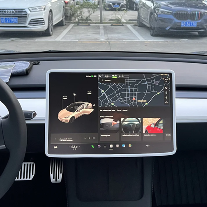 TESLA Model Y | Model 3 | Model YL Juniper Silicone Navigation Screen Frame Edge Protector - White