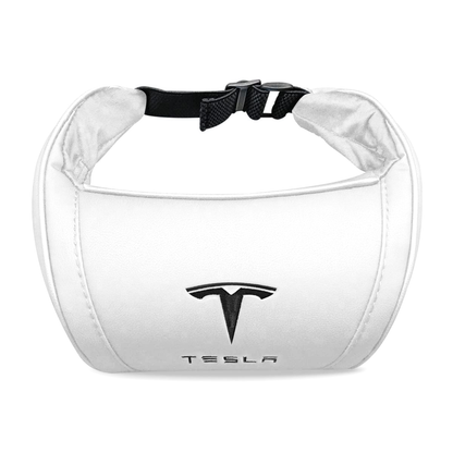 TESLA 2025 Model Y and Model 3 Ergonomic Leather Neck Support Headrest - White