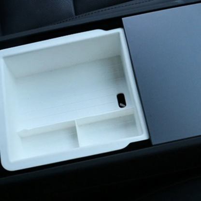 TESLA 2025/2026 Model Y| Model 3| Model YL Double Layer Center Armrest Sunglasses Storage Box - White