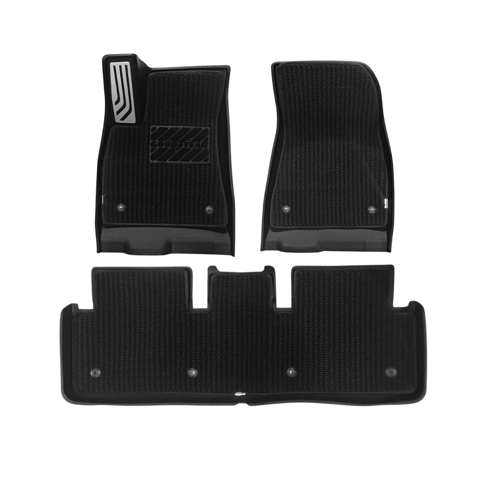 TESLA 2024-2026 MODEL 3 All-Weather Double Layer Injected Molded TPE Odorless Cargo Liners Floormats - 1 SET (3PCS)