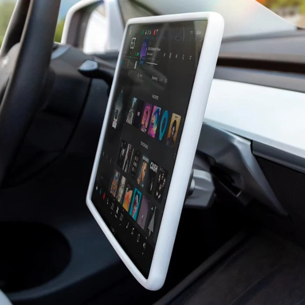 TESLA Model Y | Model 3 | Model YL Juniper Silicone Navigation Screen Frame Edge Protector - White