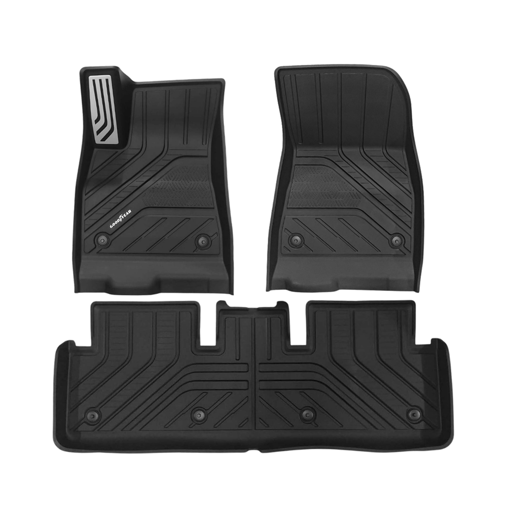 TESLA 2024-2026 MODEL 3 All-Weather Single Layer Injected Molded TPE Odorless Cargo Liners Floormats - 1 SET (3PCS)
